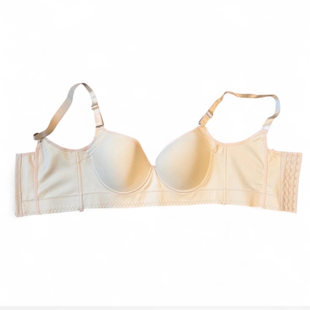Nude 34D Underwire Bra back fat minimizing feature